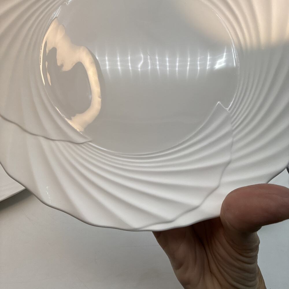 6 LENOX MARCHESA PLEATED SWIRL - DINNER PLATES 10 3/4"
